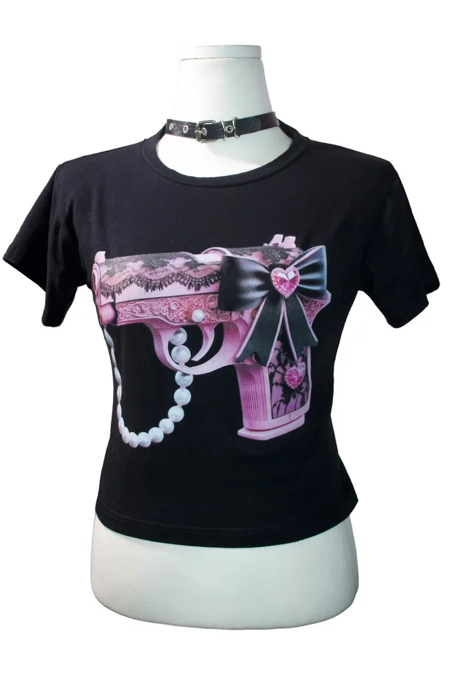 MADROSE Deco Gun Crop T-shirt (Black) · 7