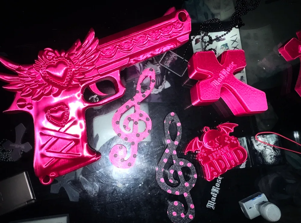 Hot Pink Cross Clicker Necklace & Hair Clip Set · 4
