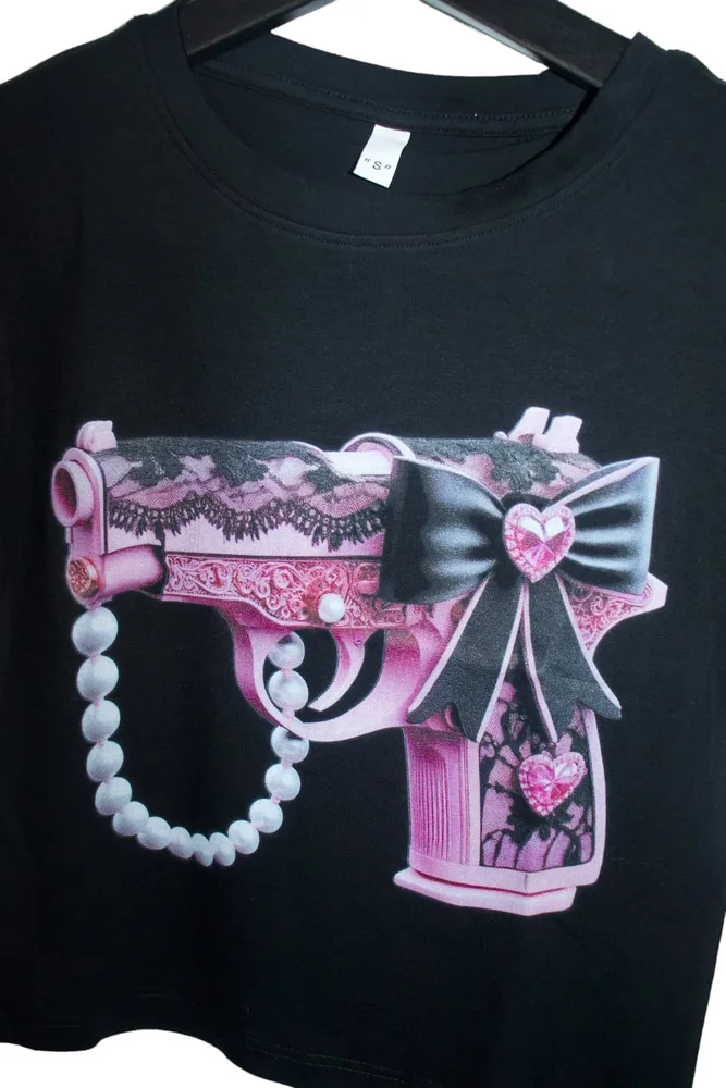 MADROSE Deco Gun Crop T-shirt (Black) · 9