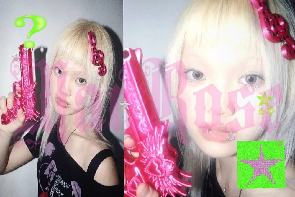 Black & Hot Pink Treble Clef Hair Pin Set · 4