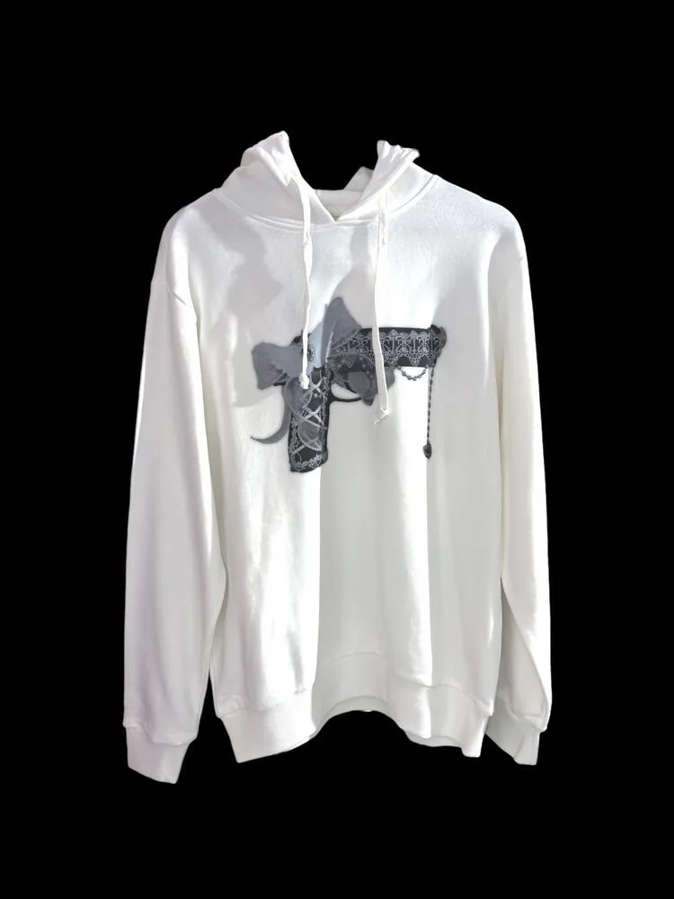 MADROSE Decor Gun Hoodie (White) · 2